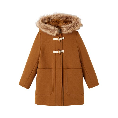 Duffle coat a capuche en drap de laine ferme par brandebourgs Vertbaudet La Redoute