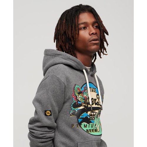 Sweat a capuche vintage logo japonais Superdry La Redoute