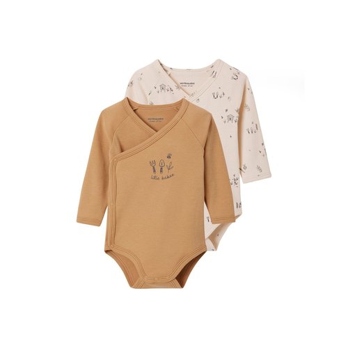 Lot de 2 bodies manches longues ouverture naissance jaune d or Vertbaudet La Redoute