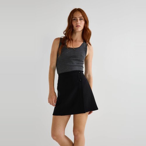 Jupe courte portefeuille noir Monoprix La Redoute