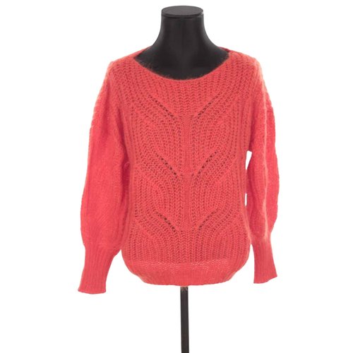 Pull over en laine tres bon etat rouge Sezane La Redoute