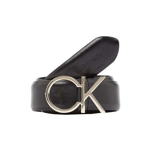 Ceinture large en cuir avec logo ck Calvin Klein noir La Redoute