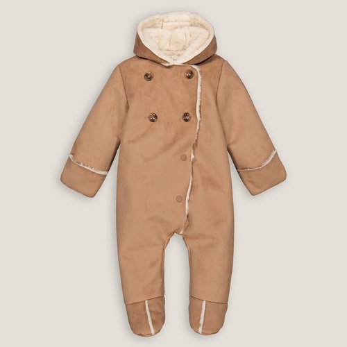 Combipilote a capuche en simili marron ecru La Redoute Collections La Redoute