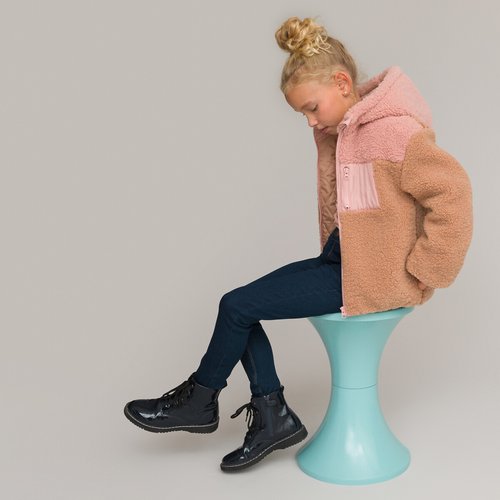 Blouson a capuche en sherpa rose beige La Redoute Collections La Redoute