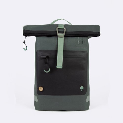 Sac a dos polyester recycle cycling w medium vert fonce Faguo La Redoute