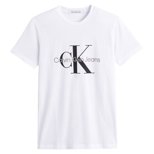 Core Monogram Cotton T Shirt with Crew Neck