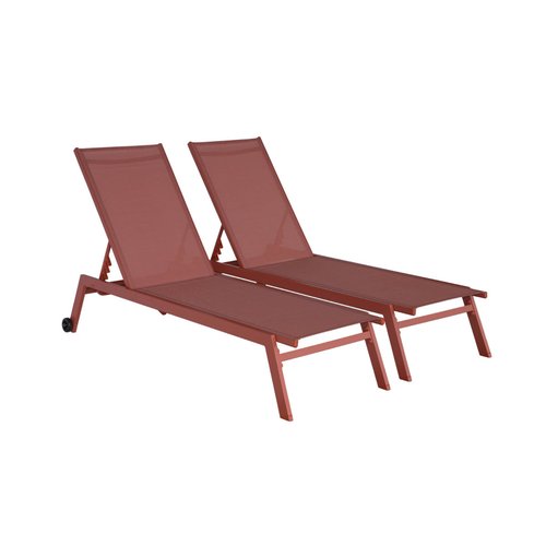 Chaise longue réglable gris clair LOIRET