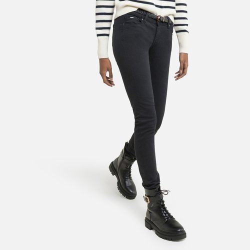 Black cotton skinny trousers cheap