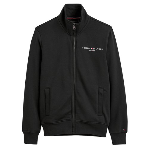 Sweat col montant zippe tommy logo Tommy Hilfiger noir La Redoute