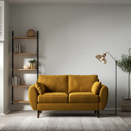 Ada scandi velvet 2 seater sofa with dark wood legs So home La Redoute