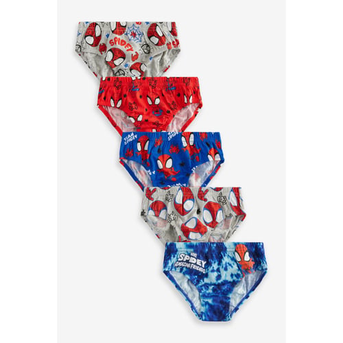 Spiderman Lot De 5 Slips Garçons - Coton Doux Avec Designs Super Héros