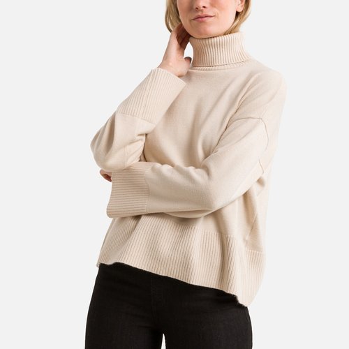 Pull col roule manches larges blanc Vero Moda La Redoute