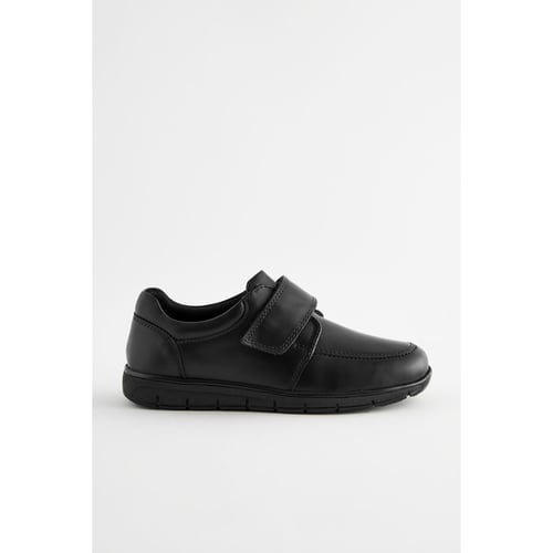 Chaussures D'école Garçon En Cuir Noir - Double Bride, Pointure UK 10, Neuves En Boîte