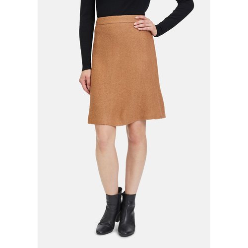 Jupe en laine bouillie a fermeture zippee beige Betty Barclay La Redoute