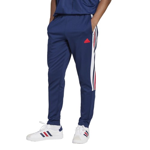 Red white adidas pants top