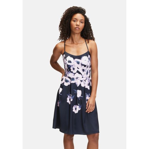 Robe de cocktail a imprime a fleurs dark blue rose Vera Mont La Redoute
