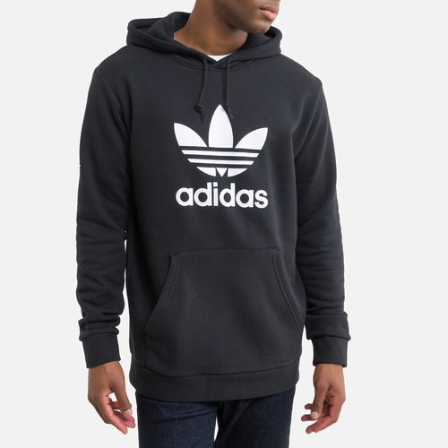 Felpa con cappuccio logo trifoglio nero Adidas Originals La Redoute