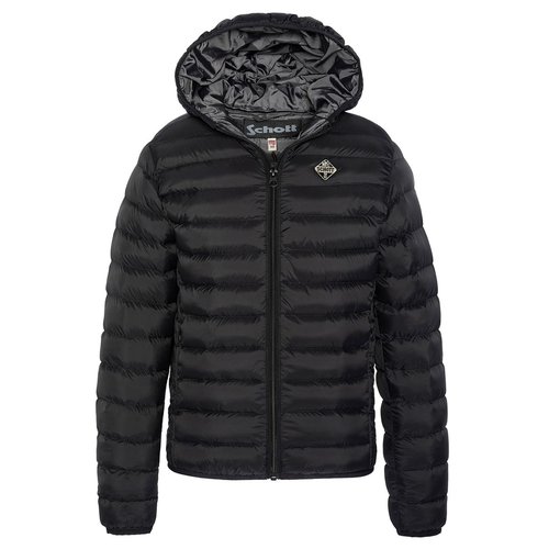 Doudoune a capuche legere noir Schott La Redoute