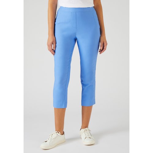 Pantacourt toile stretch bleu lupin Damart La Redoute