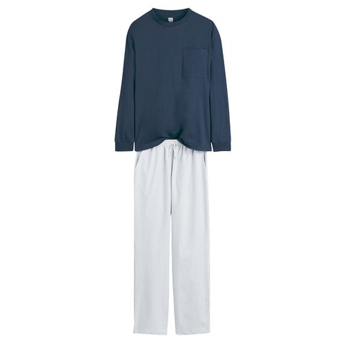 Cotton pyjamas navy striped La Redoute Collections La Redoute
