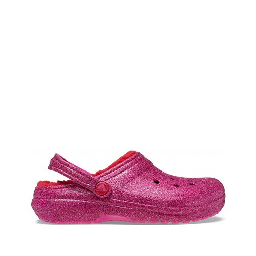 Pink crocs with white fur online