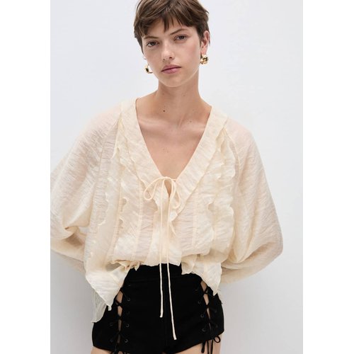 Blouse lyocell n ud ecru Mango La Redoute
