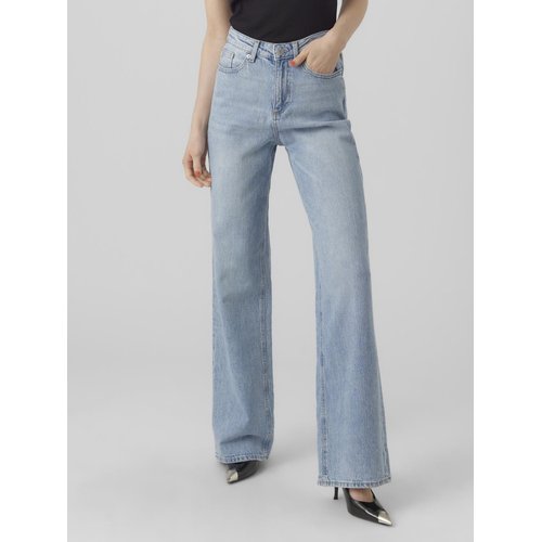 Jean femme coupe large taille haute top
