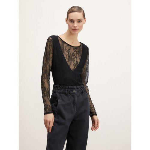 Body manches longues en dentelle noir Motivi La Redoute