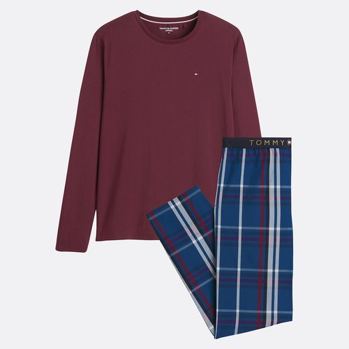 Cotton pyjama gift set red checked Tommy Hilfiger La Redoute