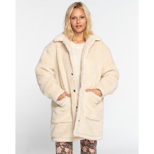 Manteau en matiere sherpa night ride blanc antique white Billabong La Redoute