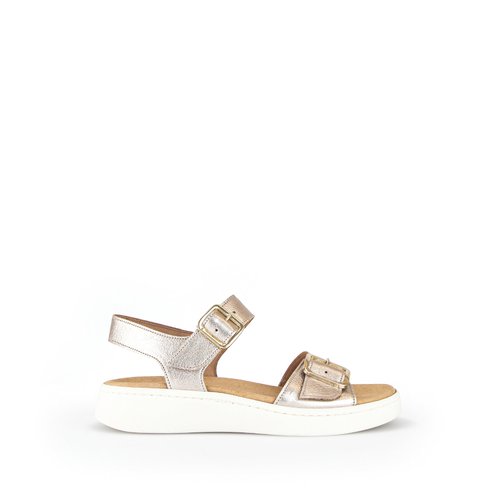 Sandales en cuir a talon compense dore Gabor La Redoute