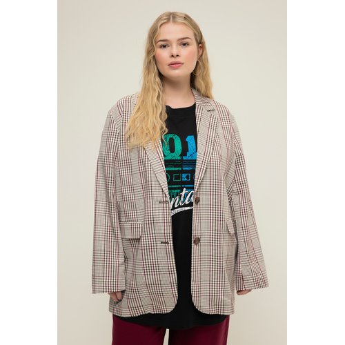 Blazer oversized carreaux col a revers marron chataigne Studio Untold La Redoute