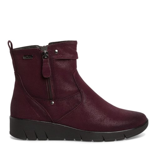 Bottine plate rouge bordeaux Jana La Redoute