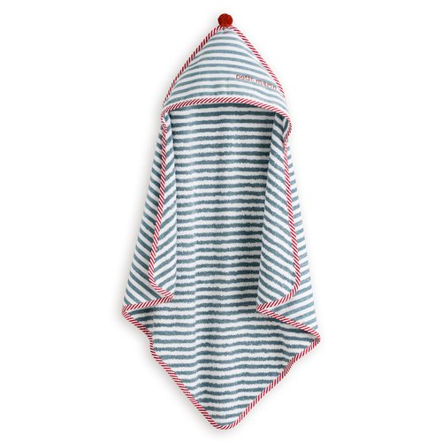 Little sailor striped 100 organic cotton baby bath cape blue striped white La Redoute Interieurs La Redoute