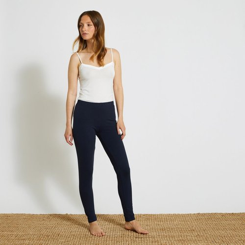 Legging uni en coton bio marine Monoprix La Redoute