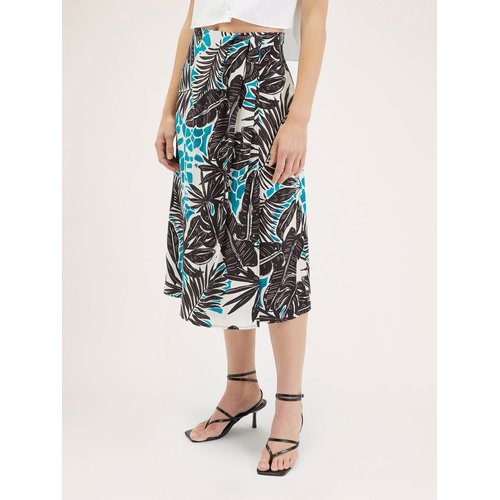 Jupe mi longue en portefeuille a motif tropical green water Motivi La Redoute