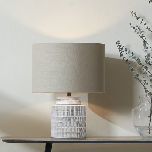 Textured white lamp top
