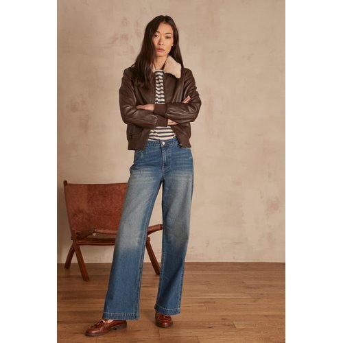 Blouson en cuir adam chocolat Maison 123 La Redoute