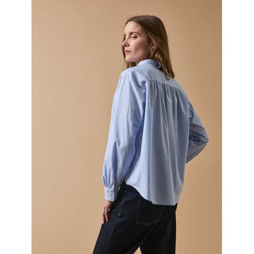 Haut / Chemise à Rayures - Marque Rayure - Taille 38 - Couleur écru - Occasion Très Bon état