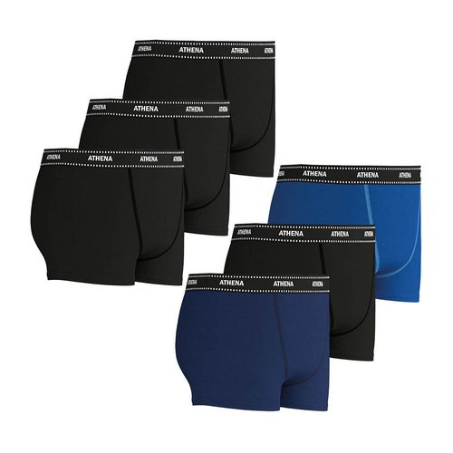 Pack of 6 my petit prix boxers in cotton blue black Athena La Redoute