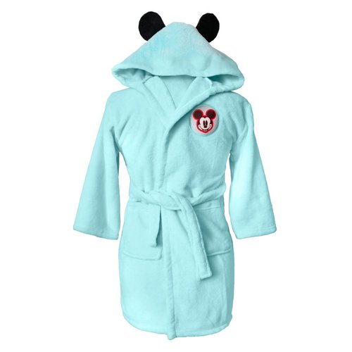Robe de chambre brodee a capuche mickey classic bleu ciel Mickey Mouse La Redoute