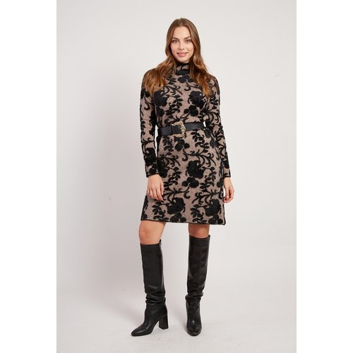 Jacinthe floral turtleneck dress black Derhy La Redoute