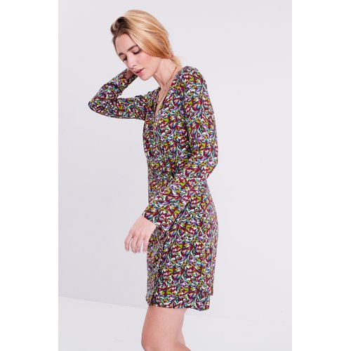 Robe evasee manches 3 4 noir Cache Cache La Redoute