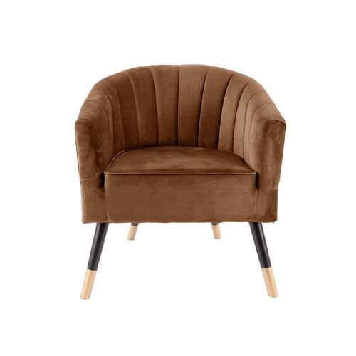 Fauteuil en velours côtelé grosses côtes Garance