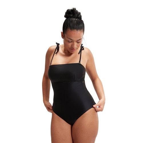 Maillot de bain 1 piece bandeau effet ventre plat noir Speedo La Redoute