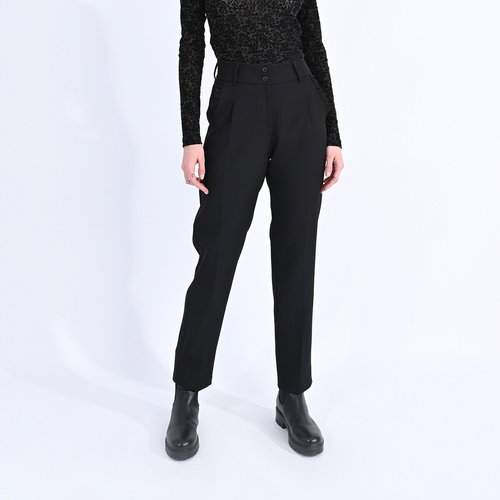 Pantalon droit taille haute fronces aux poches noir Molly Bracken La Redoute