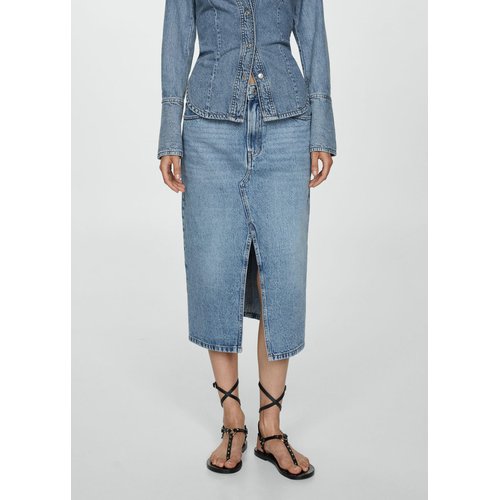 Jupe midi en jean bleu moyen Mango La Redoute