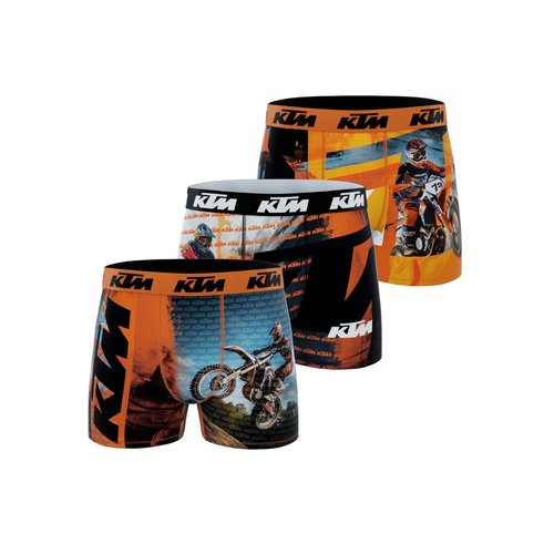 Boxers microfibre lot de 3 noir orange blanc bleu Freegun La Redoute