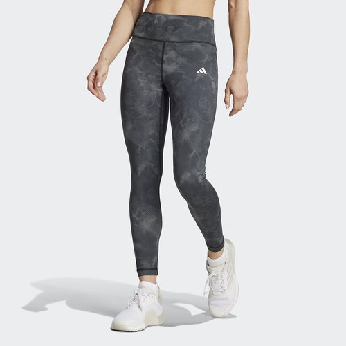 Essentials gym leggings in camo print black grey Adidas Performance La Redoute