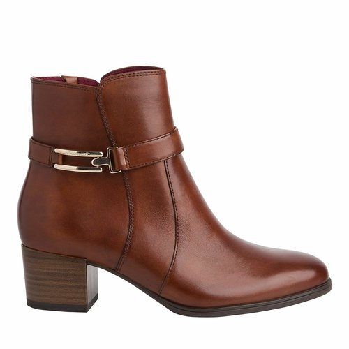 Leather heeled ankle boots Tamaris La Redoute